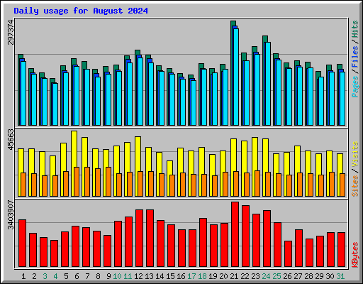 Daily usage for August 2024