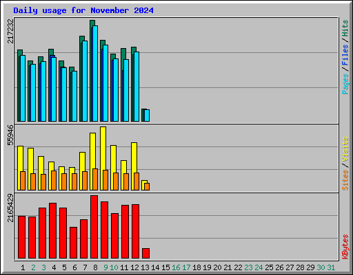 Daily usage for November 2024