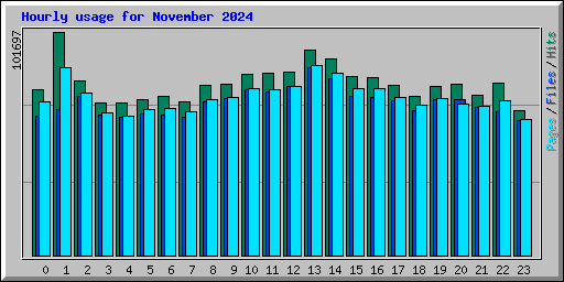 Hourly usage for November 2024