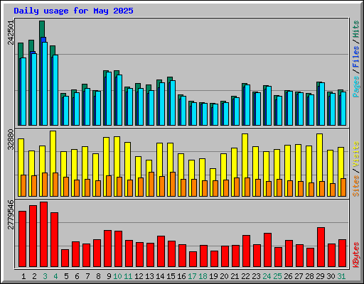 Daily usage for May 2025